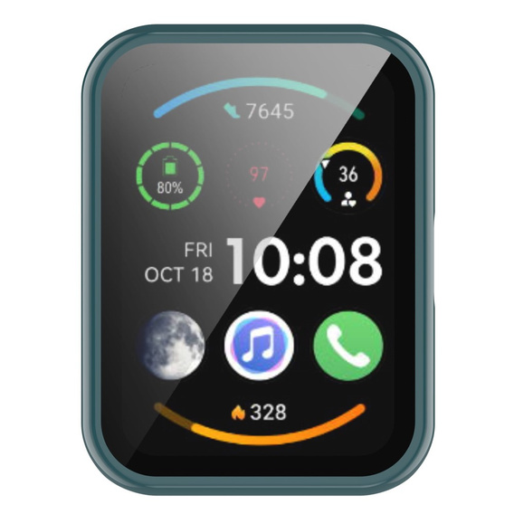 Чехол 2 в 1 + закаленное стекло для Huawei Watch Fit / Fit SE, зелёный