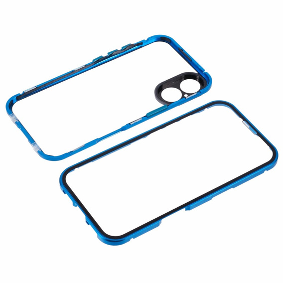 Чехол для iPhone 16, Magnetic Dual Glass, синий