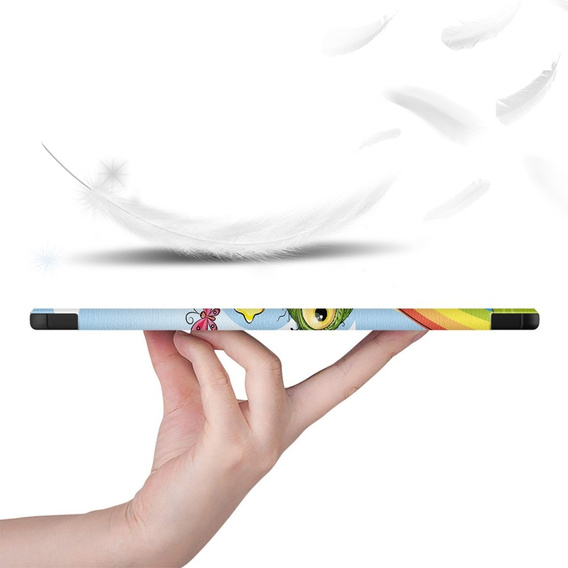 Чехол для Samsung Galaxy Tab S9 FE+ Plus с держателем стилуса, Единорог