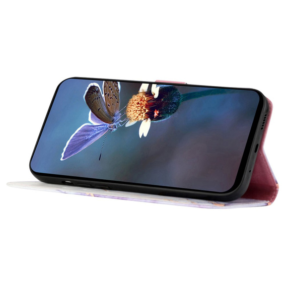Откидной чехол для Xiaomi Redmi Note 13 Pro 4G / Xiaomi Redmi Note 14S / Xiaomi Poco M6 Pro 4G, Wallet, Marble фиолетовый