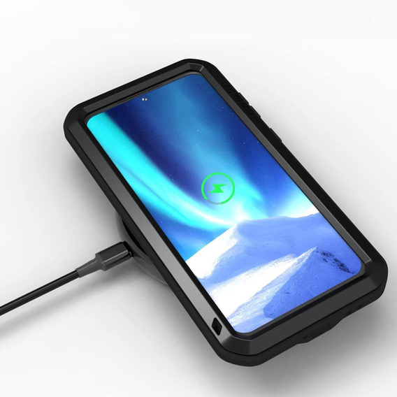 Чехол Love Mei до Samsung Galaxy S23 Plus, armored with glass, чёрный