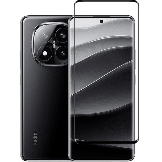 3D загартоване скло для Xiaomi Redmi Note 14 Pro+, чорна рамка