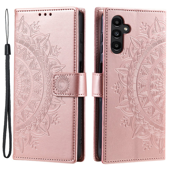 Чохол-книжка для Samsung Galaxy A15, Mandala Flower, рожевий + скло 9H 