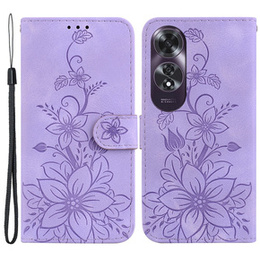 Откидной чехол для Oppo A60, Lily Flower, фиолетовый