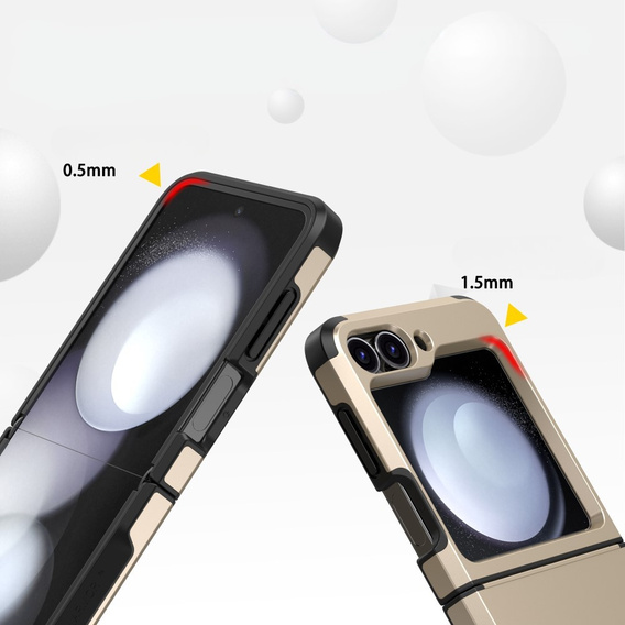 Бронированный чехол для Samsung Galaxy Z Flip7 FE / Z Flip6, Armor Shockproof, золотой