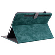 Чехол до Samsung Galaxy Tab S9, Wallet Pen Slot, зелёный