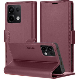 Чохол для Xiaomi Redmi Note 13 Pro 4G / Xiaomi Redmi Note 14S / Xiaomi Poco M6 Pro 4G, ERBORD Glossy Litchi, гаманець з клапаном, червоний