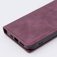 Чехол для iPhone 15 Pro Max, ERBORD Vintage, бумажник с клапаном, красный