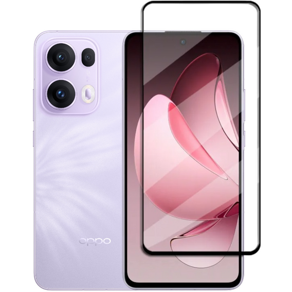 Закаленное стекло 3D для Oppo Reno 13 Pro, чёрная рама