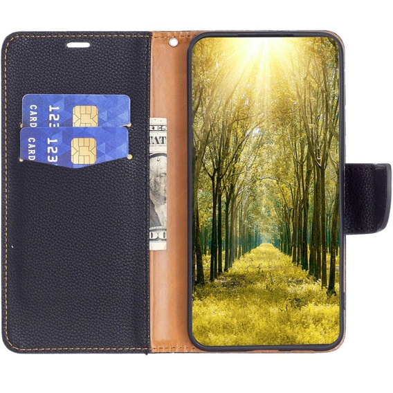 Откидной чехол для Samsung Galaxy A55 5G, Wallet Litchi Leather, чёрный