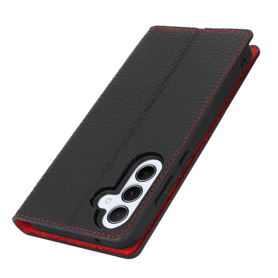 Чохол-книжка для Samsung Galaxy S24 FE, Litchi Skin Grain, чорний