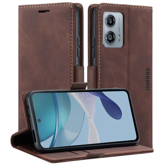 Чохол для Motorola Moto G53, ERBORD Vintage, гаманець з клапаном, кава