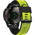Силіконовий ремінець для Garmin Fenix 5/6/7 Forerunner 945/935, Lime / Black