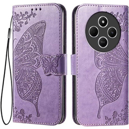 Откидной чехол для Xiaomi Redmi 14C / Xiaomi Poco C75, Butterfly, фиолетовый