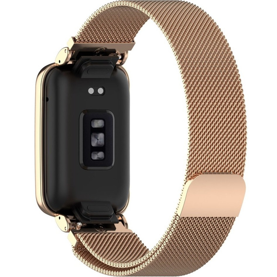Металический браслет с чехлом для часов Xiaomi Mi Band 7 Pro, Rose Gold  