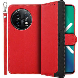 Чохол-книжка для OnePlus 11 5G, KHAZNEH RFID, Dual Color, червоний