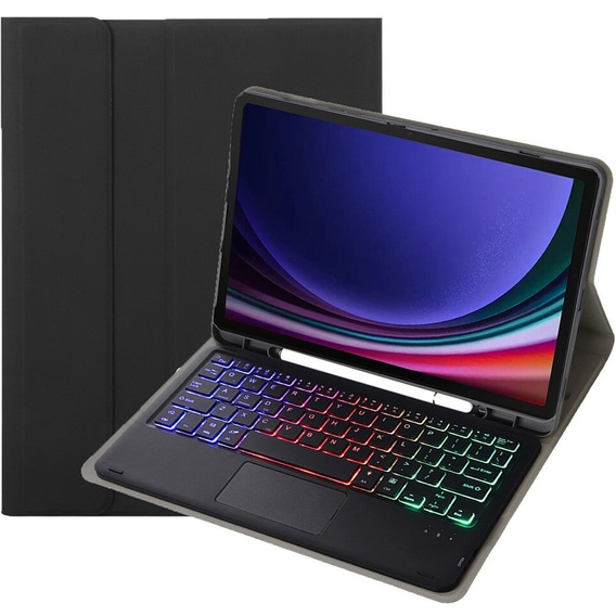Чехол + клавиатура Samsung Galaxy Tab S9 FE X510 / X516, with touchpad, чёрный