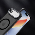 Матовый чехол для iPhone Air, бронированный, для MagSafe, дымчатый с черными боками