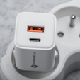 Зарядное устройство Forcell USB-A / 2x USB-C 3.45A GaN 70W PD QC 4.0, серый
