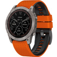 Силиконовый ремешок для Garmin Fenix 7 / Forerunner 965 / 955 / 945 / 935, оранжевая / черный 