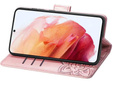 Откидной чехол для Motorola Moto E14, Butterfly, розовый rose gold
