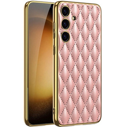 Чехол для Samsung Galaxy S24, Leather Rhombus, розовый