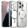 Чехол для iPhone 16 Pro, Electro MagSafe, серебряный + стекло для экрана