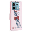 Откидной чехол для Xiaomi Redmi Note 13 Pro 5G, Wallet, Giraffe розовый