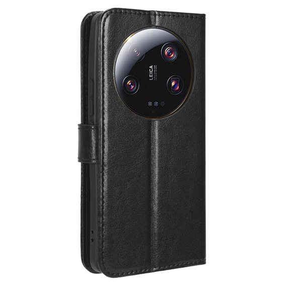 Футляр з клапаном для Xiaomi 13 Ultra, Crazy Horse Wallet, чорний