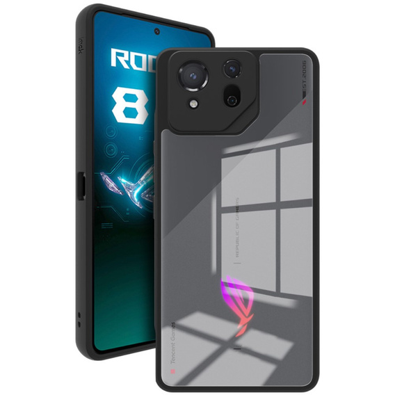 Чохол для ASUS ROG Phone 8 Pro, Fusion Hybrid, із захистом камери, прозорий / чорний