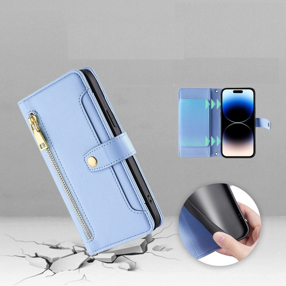 Чохол-книжка для iPhone 14 Pro, Wallet Zipper Pocket, м'яти