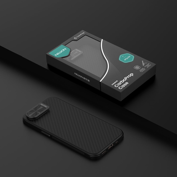 Чохол для iPhone 16e, броньований Nillkin, Carboprof Case, для Magsafe, чорний