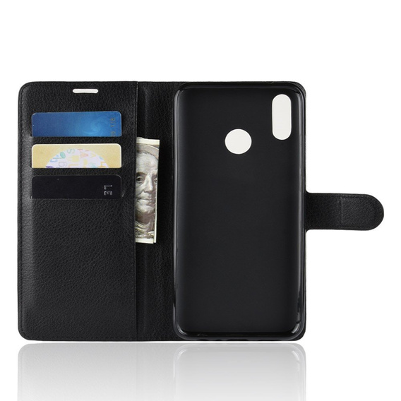 Чохол-книжка для Huawei P Smart 2019, Split Leather Wallet, чорний