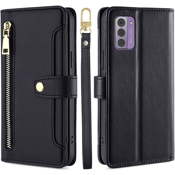 Чохол-книжка для Nokia G42, Wallet Zipper Pocket, чорний