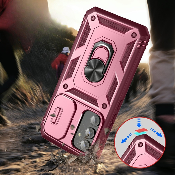 Чехол NOX Camera Slide Samsung Galaxy A54 5G, CamShield Slide, розовый / бордовый