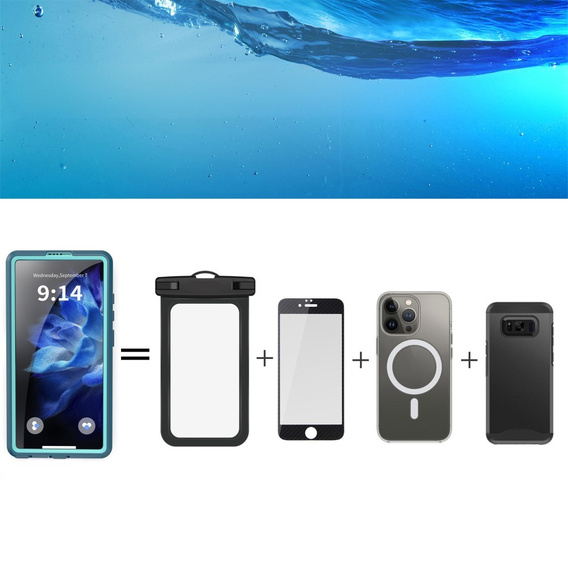 Водонепроницаемый чехол для Samsung Galaxy S25 Ultra, Redpepper, для MagSafe, синий