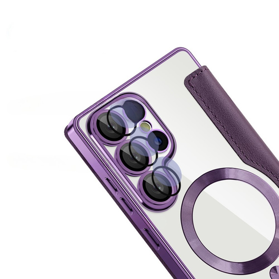 Откидной чехол для Samsung Galaxy S25 Ultra, RFID Wallet MagSafe CamShield, фиолетовый