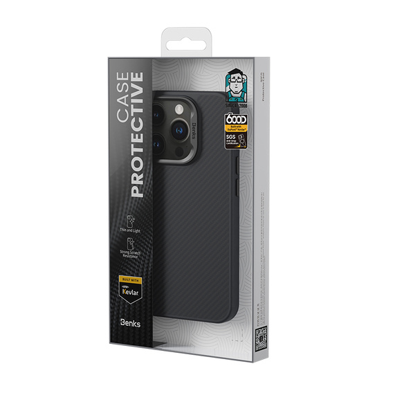 Чехол BENKS Kevlar Armor PRO Carbon Fiber 600D D065 для MagSafe для iPhone 16 Pro