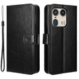 Футляр з клапаном для Motorola Edge 50 Ultra, Crazy Horse Wallet, чорний