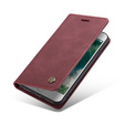 Чехол CASEME для iPhone 7/8/SE 2020/SE 2022, Leather Wallet Case, бордовый