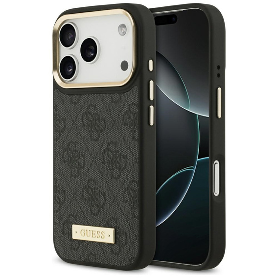 Чехол GUESS 4G Logo Plate MagSafe для iPhone 17 Pro