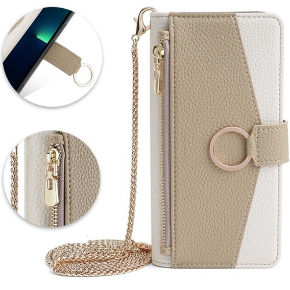 Чохол-книжка для iPhone 7 / 8 / SE (2020) / SE (2022), Wallet Zipper Pocket, з дзеркалом, білий