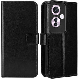 Футляр з клапаном для Oppo Reno 11F 5G, Crazy Horse Wallet, чорний