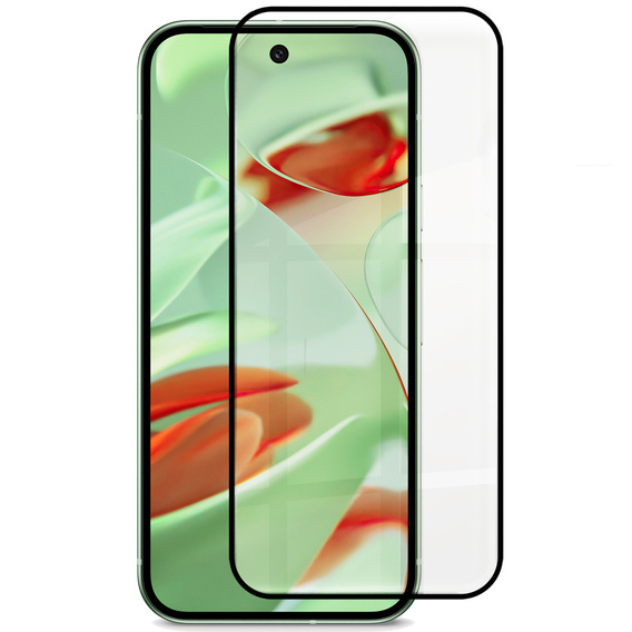 Закаленное стекло 3D для Google Pixel 9, чёрная рама