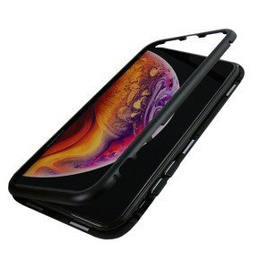 Стеклянный чехол с магнитной крышкой для iPhone XS Max - Black