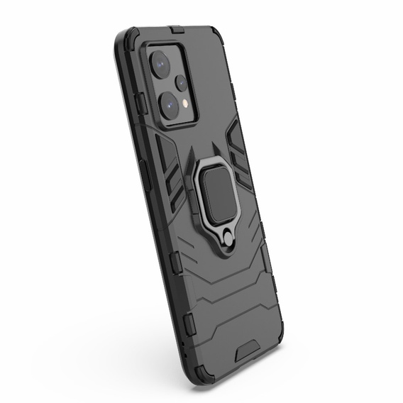 Чехол до Realme 9 Pro+ Plus / Realme 9 4G, Kickstand Ring, чёрный