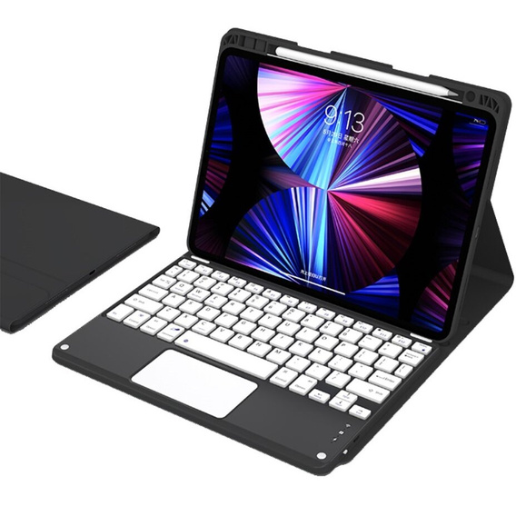 Чохол + клавіатура iPad 10.2 2021 / 2020 / 2019 / Air 10.5 2019, Leather Pen Slot TouchPad, чорний