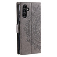 Чохол-книжка для Samsung Galaxy A25 5G, Mandala, сірий + скло 9H 