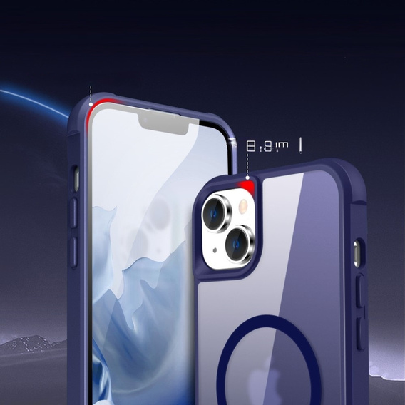 Магнитный чехол Magsafe для iPhone 15 Plus, синий