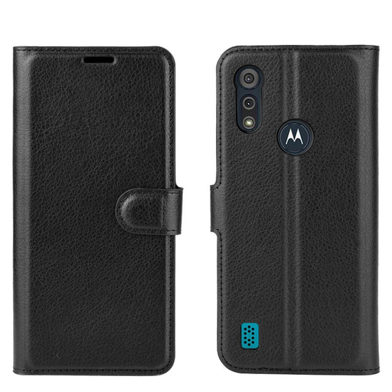 Чoхол Wallet до Motorola Moto E6S, Litchi, Black